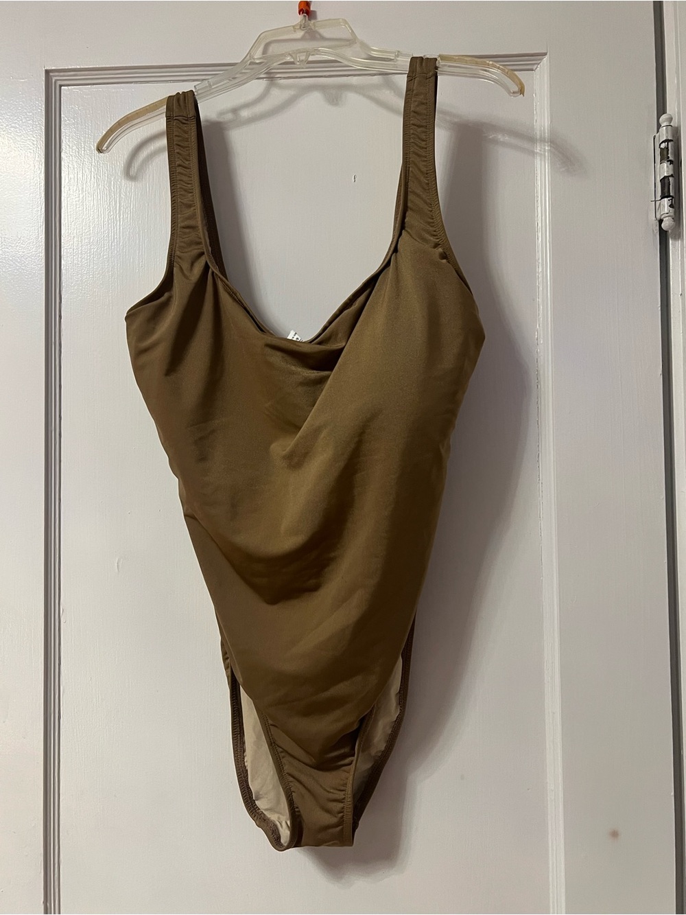 Monif C. Olive Brown Scoop One-Piece Swimsuit